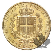 ITALIE-1846-20 LIRE-Carlo Alberto-Torino-TTB-SUP