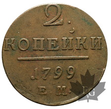 RUSSIE-1799-2 KOPEKS-PAUL I 1796–1801-TTB+