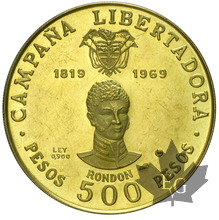 COLOMBIA-1969-500 PESOS-PROOF