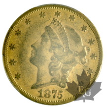 USA-1875S-20 DOLLARS LIBERTY HEAD-PCGS AU53