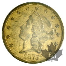USA-1875S-20 DOLLARS LIBERTY HEAD-PCGS AU55