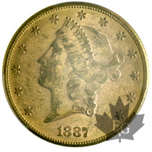 USA-1887 S- 20 DOLLARS-Liberty Head-PCGS MS60