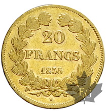 FRANCE-1835W-20 FRANCS-LOUIS PHILIPPE-TTB-SUP
