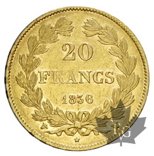 FRANCE-1836W-20 FRANCS-LOUIS PHILIPPE-presque SUP