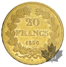 FRANCE-1836W-20 FRANCS-LOUIS PHILIPPE-presque TTB