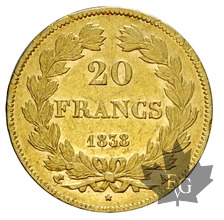 FRANCE-1838A-20 FRANCS-LOUIS PHILIPPE-PARIS-TTB-SUP
