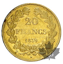 FRANCE-1839W-20 FRANCS-LOUIS PHILIPPE I-TTB