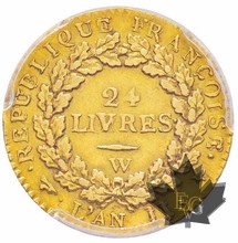 FRANCE-1793 W-24 LIVRES-PCGS AU53