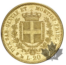ITALIE-1853-20 LIRE-Vittorio Emanuele II-Genova-SUP-FDC