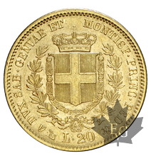 ITALIE-1854-20 LIRE-Vittorio Emanuele II-Genova-presque SUP