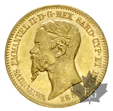 ITALIE-1859-20 LIRE-Vittorio Emanuele II-Genova-presque FDC