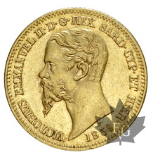 ITALIE-1859-20 LIRE-Vittorio Emanuele II-Genova-presque SUP