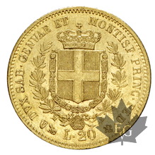 ITALIE-1859-20 LIRE-Vittorio Emanuele II-Genova-presque SUP