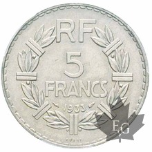 FRANCE-1933-ESSAI 5 FRANCS-Lavrillier-PCGS SP64+
