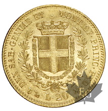 ITALIE-1860-20 LIRE-Vittorio Emanuele II-Genova-presque FDC