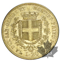 ITALIE-1860-20 LIRE-Vittorio Emanuele II-Genova-presque SUP