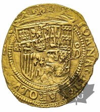 ESPAGNE-SEGOVIA-1 ESCUDO-Juana &amp; Carlo 1516-1556-TTB