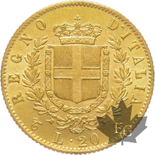 ITALIE-1865-20 LIRE-Vittorio Emanuele II-Torino-SUP
