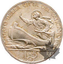 VATICAN-1939-5 LIRE-PIUS XII AN I-FDC