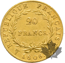 FRANCE-1806W-20 FRANCS-LILLE-Napoleon 1er-TTB-SUP