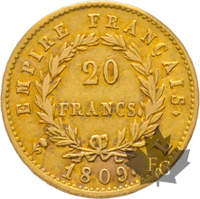 FRANCE-1809L-20 FRANCS-BAYONNE-Napoleon 1er-TTB+
