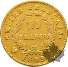 FRANCE-1809U-20 FRANCS-TURIN-Napoleon 1er-prTTB