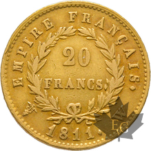 FRANCE-1811W-20 FRANCS-LILLE-Napoleon 1er-TTB+