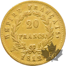 FRANCE-1812W-20 FRANCS-LILLE-Napoleon 1er-DATE LARGE-TTB+