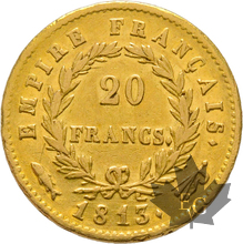 FRANCE-1813 UTRECHT-20 FRANCS-Napoleon 1er-DATE LARGE-TTB+
