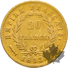 FRANCE-1813 UTRECHT-20 FRANCS-Napoleon 1er-DATE LARGE-TTB
