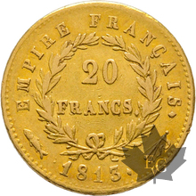 FRANCE-1813 UTRECHT-20 FRANCS-Napoleon 1er-DATE ETROITE-TTB+
