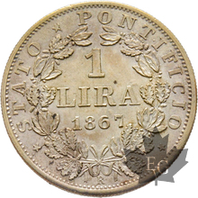 VATICAN-1867 R-1 LIRA-ROME-PIE IX-AN XXI-SUP