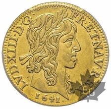 FRANCE-1641A-LOUIS D&#039;OR-Louis XIII-PCGS AU58