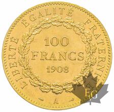 FRANCE-1908-100 FRANCS-PCGS MS63