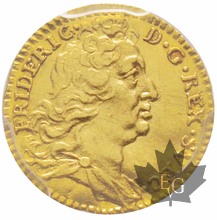 SUEDE-1733-1/4 DUCAT-Frederik I -PCGS MS62