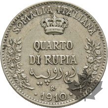 SOMALIE-1910 R-1/4 RUPIA-Vittorio Emanuele III-TTB