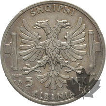ALBANIE-1939-5 LEK-VIttorio Emanuele III-Superbe