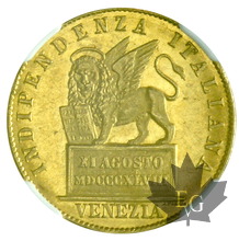 ITALIE-1848-VENEZIA-20 LIRE Governo Provvisorio-NGC MS63 Rare