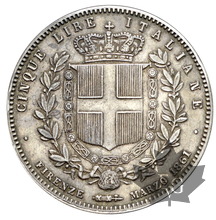 ITALIE-1861F-5 Lire-Vittorio Emanuele II-TTB