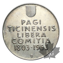 SUISSE-1953-Médaille en argent-TESSIN-presque FDC