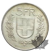 SUISSE-1932-5 FRANCS-presque FDC