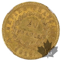 FRANCE-1812A-20 Francs-Napoléon Empereur-NGC AU58