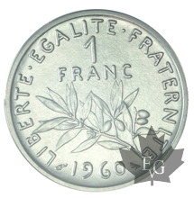 FRANCE-1960-1 FRANC SEMEUSE-PIEFORT NICKEL-PCGS SP68