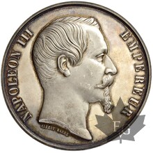 FRANCE-1855-MÉDAILLE  Argent Napoléon III-Superbe