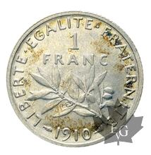FRANCE-1910-1 Franc SEMEUSE-SUP+