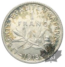 FRANCE-1913-1 Franc SEMEUSE-presque FDC