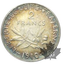 FRANCE-1910-2 Francs SEMEUSE-presque SUP