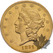 USA-1851-20 DOLLARS-PHILADELPHIA-PCGS AU55
