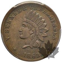 USA-1863-Patriotic token-V. Benner &amp; Ch. Bendinger-PCGS AU58