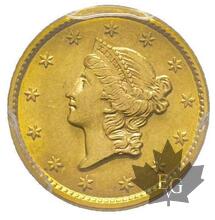 USA-1852-1 DOLLAR GOLD-PCGS MS62